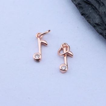 Privezak Nota+CZ 9x4 mm, Rose Gold...P-L070-89-RS