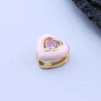 Perla Srce+CZ Cirkon 8x8 mm, 18k Pozlata...P-C007-15G-G2