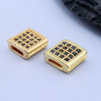 Perla+CZ Cirkoni 9x9 mm, 18k Pozlata...P-G097-05G