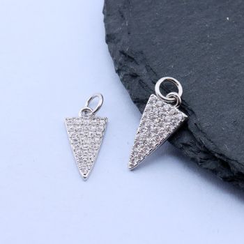 Privezak+CZ 15x8 mm, Rodijum...P-G090-07-R