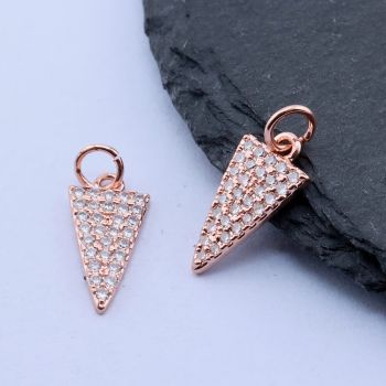 Privezak+CZ 15x8 mm, Rose Gold..P-G090-07-RS