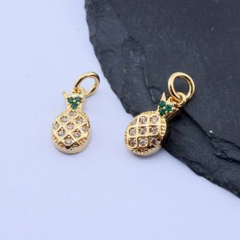 Privezak Pineapple 12.5x6 mm, 18k Pozlata...P-3321116G