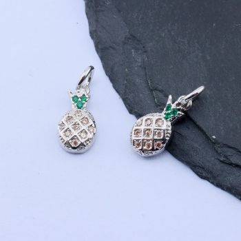 Privezak Pineapple 12.5x6 mm, Rodijum...P-3321116P