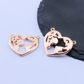 Konektor Srce 24x20.5 mm,Rose Gold...P-332106-RS