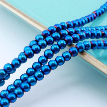 Metalik staklene perle 8 mm-metalik plava...25SP39-4