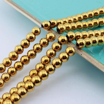 Metalik staklene perle 4 mm-metalik zlatna...25SP37-1