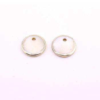 Privezak od Sedefa oko 15x2 mm, rupa: 2 mm- boja zlata (  2128220221 )