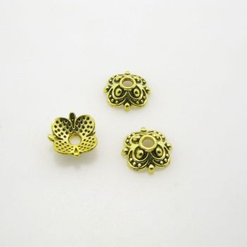 Ukrasna kapica za perle  10x3.5 mm, boja antik zlatna   ( KAP126AZ )