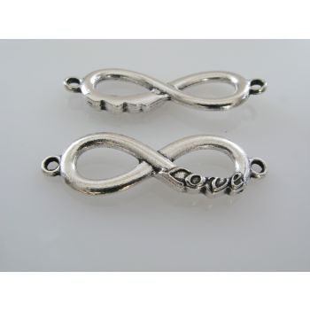 Konektor  infinity Love 40x12mm, boja antik srebra  ( KON108 )