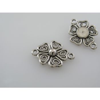 Konektor   cvet 20x15mm, boja antik srebra  ( KON122 )