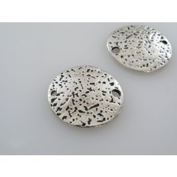 Konektor  disk 20mm, boja antik srebra  ( KON127 )
