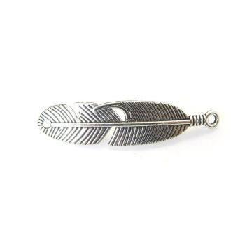 Konektor pero 45 x 11 mm, alke oko 2mm- boja antik srebro  ( KON133 )