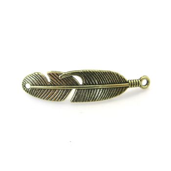 Konektor pero 45 x 11 mm, alke oko 2mm- boja antik bronza  ( KON133AM )