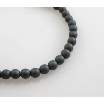 Hematit perle.Boja Mat Hematit, Dimenzije 6mm; rupa: 1mm. Niz sadrži oko 70 perli,(KP-HEM-12)