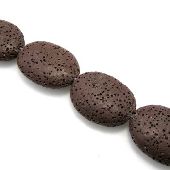 Vulkanska lava oval,bojena. Dimenzije 26x20x8mm, rupa 2mm. ( KPLAV112)
