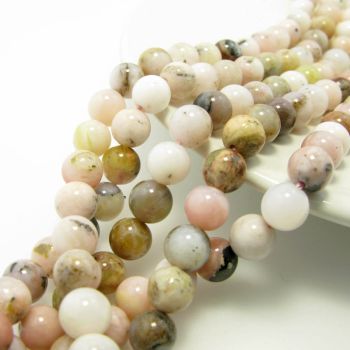 Prirodni Pink Opal, Dimenzjia 8 mm. Cena je data za niz od oko 48 perli. ( KPPINKO8 )