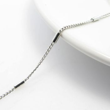 Metalni mesing lanac- boja inoxa 2x1mm, perla 4x2mm  ( L3-8N)