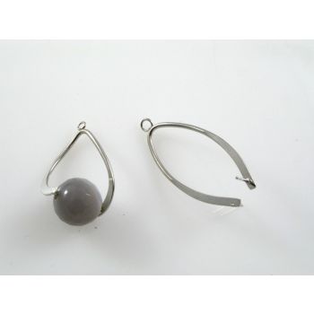 Ukrasna osnova za Minđuše 40x20 mm,- boja inoxa ( MK-MIN106N )