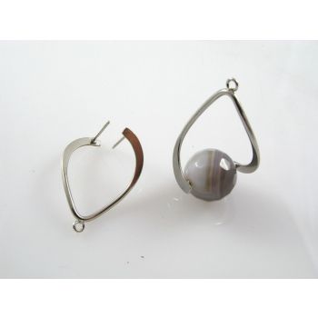 Ukrasna osnova za Minđuše 0x20 mm- boja iinoxa ( MK-MIN107N )