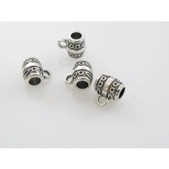 Držač priveska 8x5mm, rupa 4mm, boja antik srebra   ( MKOK-DP100AS )