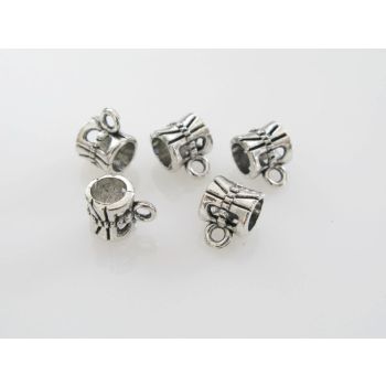 Držač priveska 7x6mm, rupa 4mm, boja antik srebra   ( MKOK-DP101AS )