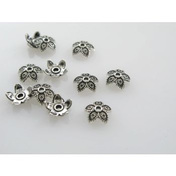 Ukrasna kapica za perle  8 mm, boja antik srebra   ( MKOK-KAP100AS )