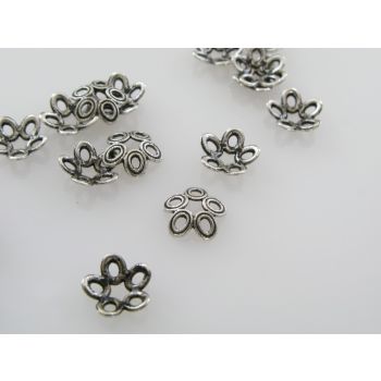 Ukrasna kapica za perle  8 mm, boja antik srebra   ( MKOK-KAP122AS )