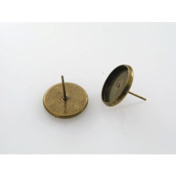 Osnova za Minđuše za punjenje, podloga 12x3 mm, boja antik zlatna ( MKOK-UD100AZ )