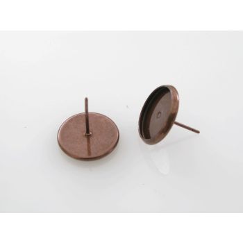 Osnova za Minđuše za punjenje, podloga 12x3 mm, boja bakra ( MKOK-UD100B )