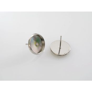 Osnova za Minđuše za punjenje, podloga 12x3 mm, boja inoxa ( MKOK-UD100N )