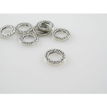 Ukrasna alka u boji Tibetanskog srebra- 13 mm x 2mm., otvor 8mm, (MKOK-UKA104)