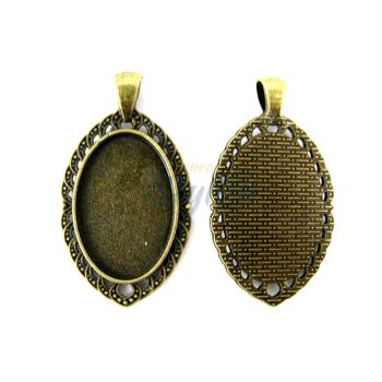 Osnova za medaljon  u boji antik bronze, dimenzija 50x28 mm ( MKOZPM-1M )