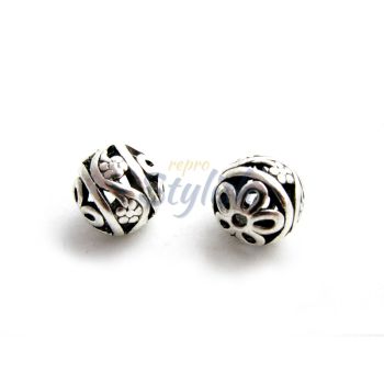 Metalna filgrin perla 16 mmu tibetanskom stilu. Boja antik srebro.  (MKPTIBE06)