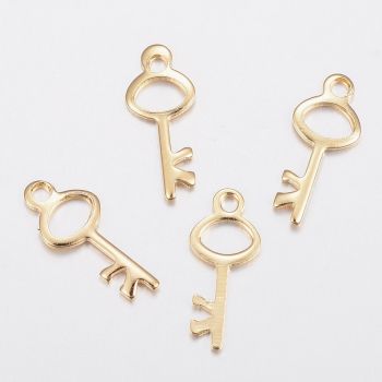 Privezak Ključić od  304 nerdjajućeg čelika u boji zlata, 15x6x0.8mm  ( NČPRIV126N )