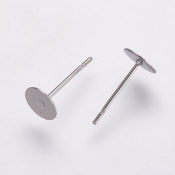 304 Stainless Steel Igle za Minđuše sa podlogom za lepljenje 12x5mm, podloga 5mm  ( NC- UD005 )