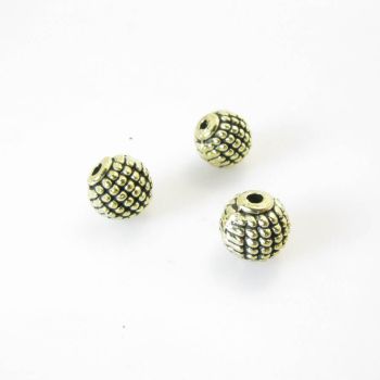 Metalna perla 8  mm, rupa oko 1.5 mm- boja antik bronza ( R156AM )