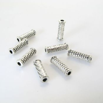 Metalna perla 14 x 4,5 mm, rupa oko 2 mm- boja antik srebra ( R159AS )