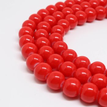 Bojene staklene perle  6 mm, rupa oko 1mm. Niz sadrži oko 135 perli. (  SP-PP153 )