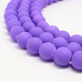 Staklene gumirane perle  8 mm, rupa oko 1mm. Niz sadrži oko 100 perli.(SPGUM153)