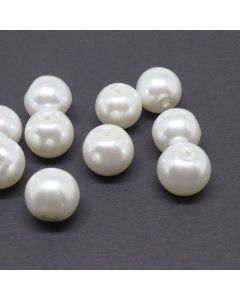 Staklene biserne perle 4 mm, Rupa: 1 mm- boja bela ( 1007001 )