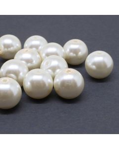 Staklene biserne perle 8 mm, Rupa: 1 mm- boja krem ( 1007007 )