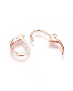 304 Stainless Steel Francuska udica za Minđuše 15 x 10 mm - boja Rose Gold   ( 204007 )