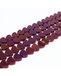 Hematit perle  6x6 mm, boja metalik ljubičasta, Cena je data za 1 niz od oko 39cm, Niz sadrži oko 60 perli ( 2131042 )