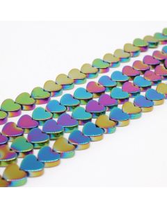 Hematit perle 3x3 mm, boja metalik multicolor, Cena je data za 1 niz od oko 39cm, Niz sadrži oko 98 perli ( 2131049 )