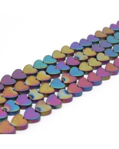 Hematit perle 3x3 mm, boja mat metalik multicolor, Cena je data za 1 niz od oko 39cm, Niz sadrži oko 98 perli ( 2131053 )