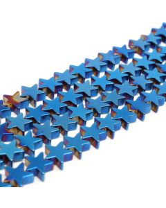 Hematit perle 3x3 mm, boja metalik plava, Cena je data za 1 niz od oko 39cm, Niz sadrži oko 98 perli ( 2131077 )