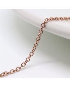 304 Rose Gold Stainless steel lanac  - 2x1  mm  ( 26107 )