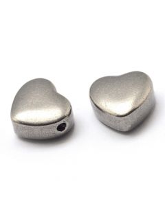 304 Stainless Steel perla srce 10x11.5x5.5mm, rupa: 1.5mm ( 28106 )