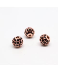 Perla 6 mm,  pozlata Rose Gold + CZ cirkoni (  331092 )