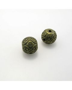 Metalna perla sa 3 rupe , dimenzije 12x11mm , rupe oko 2 mm- boja antik bronza , pakovanje 2 komada ( 3P109AM12 )